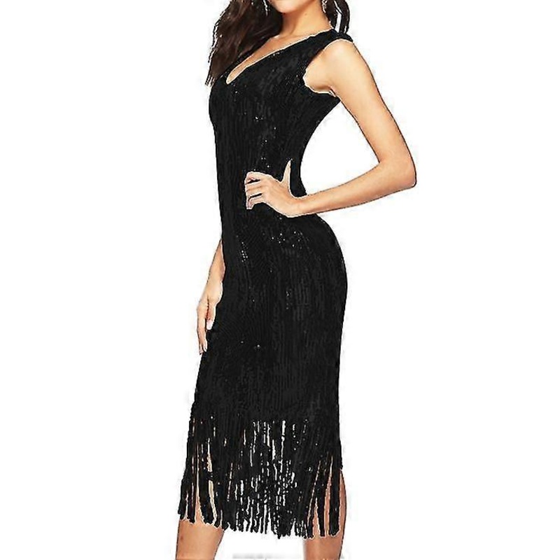 Women’s Sexy V Neck Sequin Glitter Bodycon Stretchy Dress | Fruugo SG