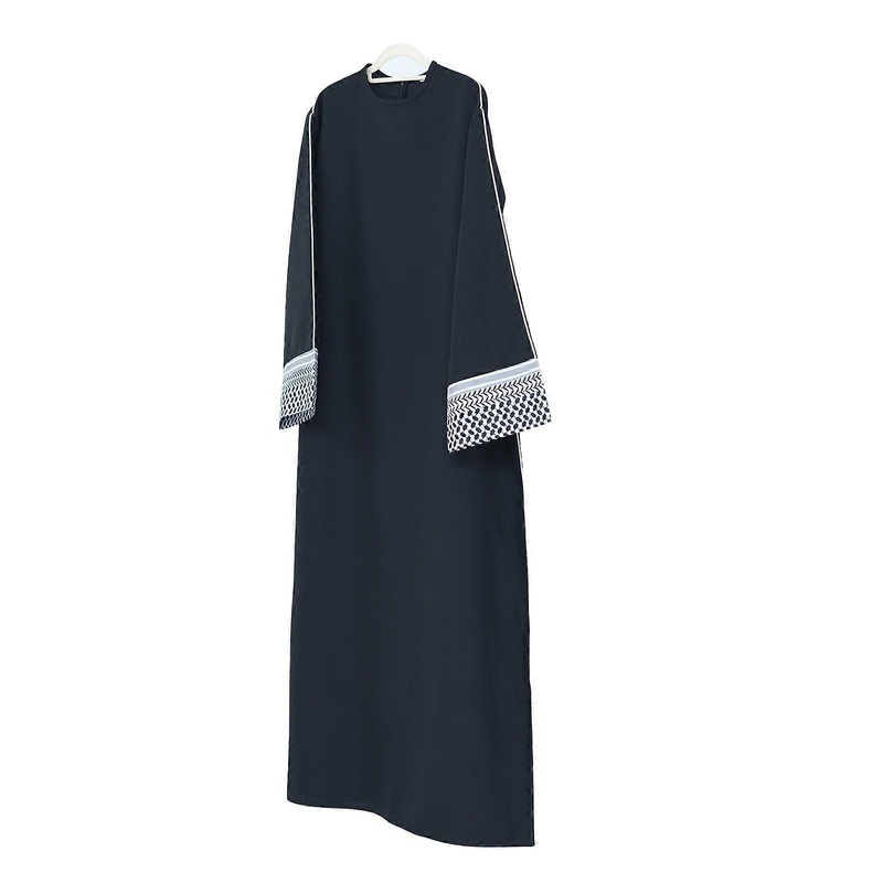 Womens Casual Loose Spliced Long Sleeve Crewneck Muslims Dress Loose Abaya Islamic Prayer Kaftan Ramadans Hijab Dresses  Black XL | Fruugo SG