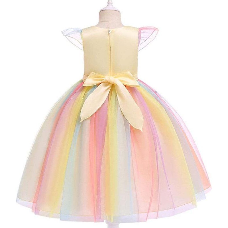 1set princess unicorn dress children with tiara 100 cm yellow | Fruugo SG
