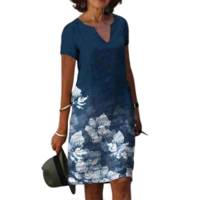 Fashion Women Summer Casual Short Sleeve V-Neck Floral Printed Dress | Fruugo SG
