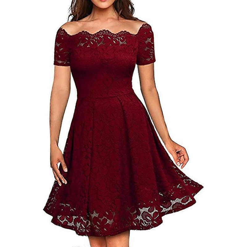 Women’s Fashion Strapless Short Sleeve Lace Dress Party Dress | Fruugo SG