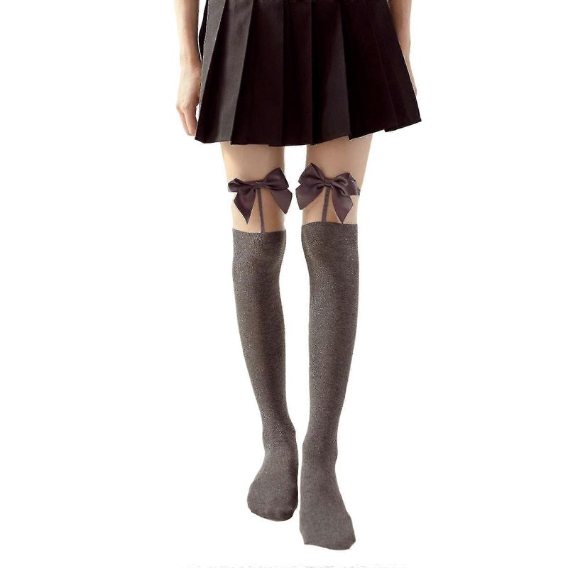 Ladies Satin Bow Cute Sexy Legs Long Tube Splicing High Thigh Stocking | Fruugo SG