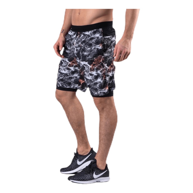 Vent 2 In 1 Racing Shorts Patterned/Black