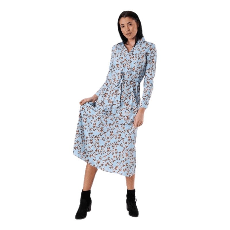 Alma Poly L/S Shirt Dress Aop Blue