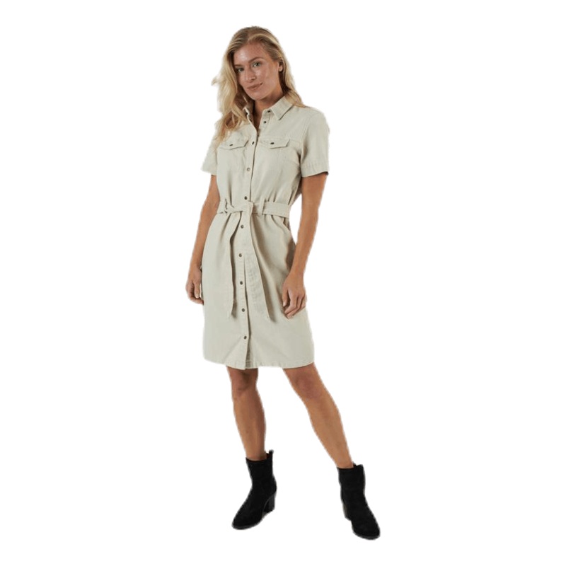 Amir Ss Denim Dress Almond Milk-Vi Beige