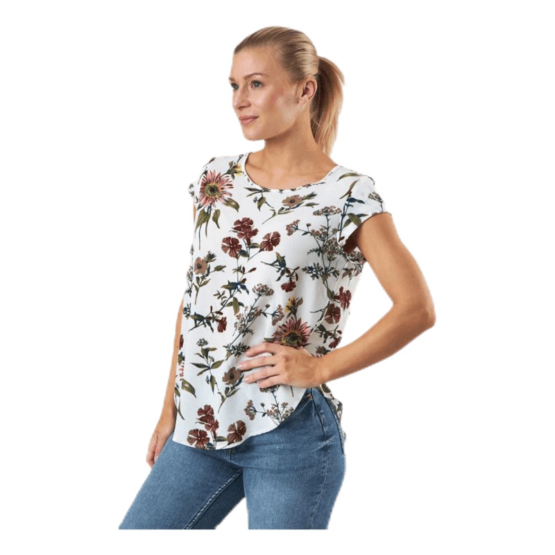 Vic Ss Aop Top Wvn White|34|36|38|40|42|44