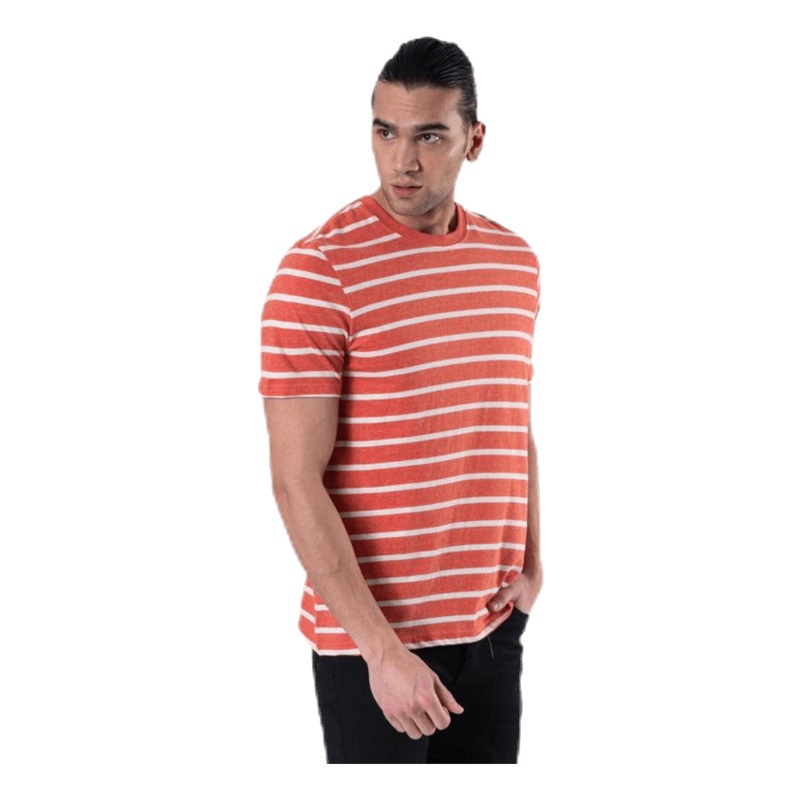 Striped Tee Ss Crew Neck Red|S|M|L|XL|XXL