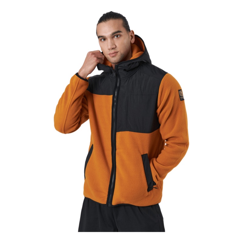 Block Zip Hoodie M Dark Orange