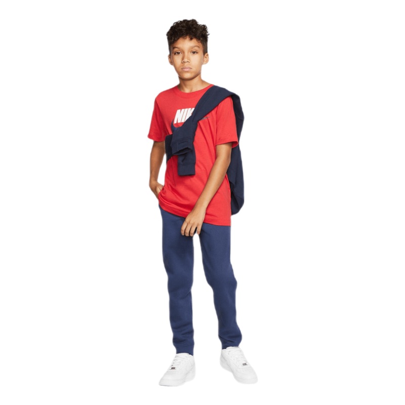 Sportswear Big Kids’ Cotton T-Shirt UNIVERSITY RED/WHITE/MIDNIGHT NAVY