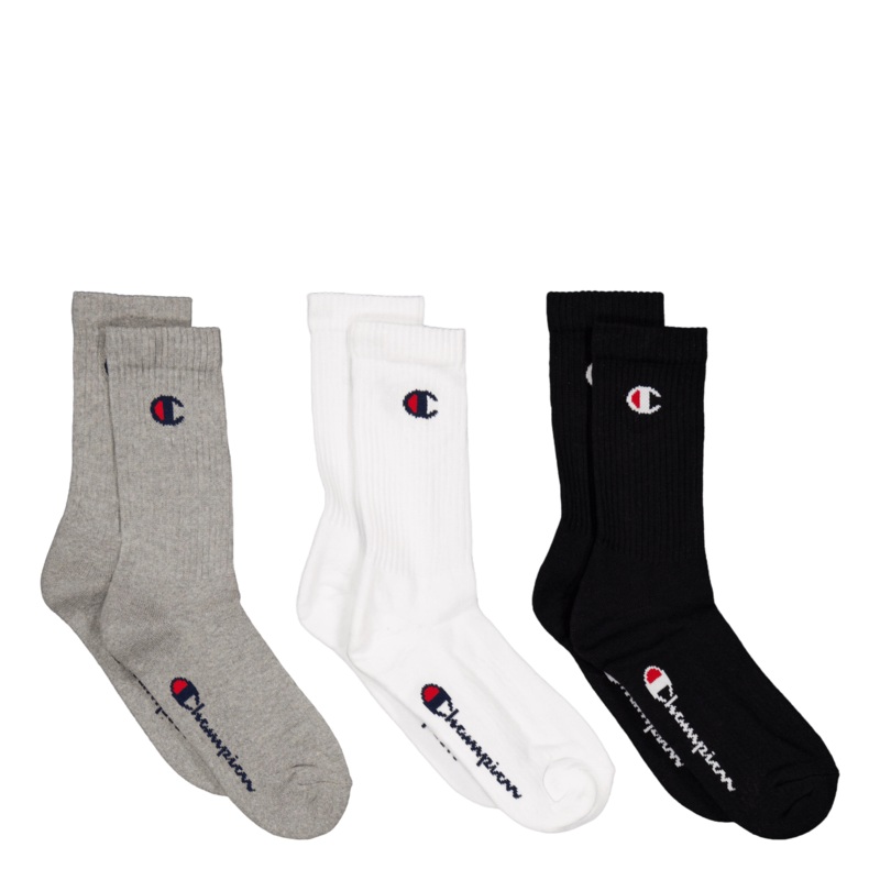 3pk Crew Socks Gray Melange Light