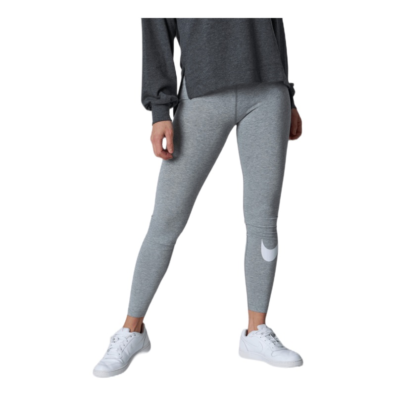 Sportswear Essential Women’s Mid-Rise Swoosh Leggings DK GREY HEATHER/WHITE