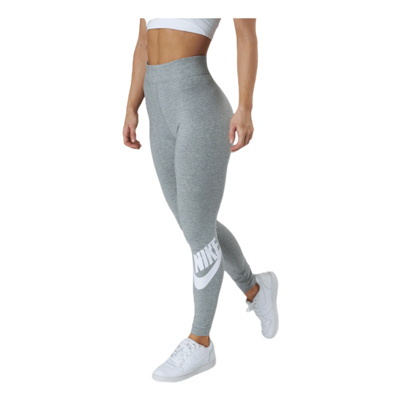 Sportswear Essential Women’s High-Waisted Logo Leggings DK GREY HEATHER/WHITE