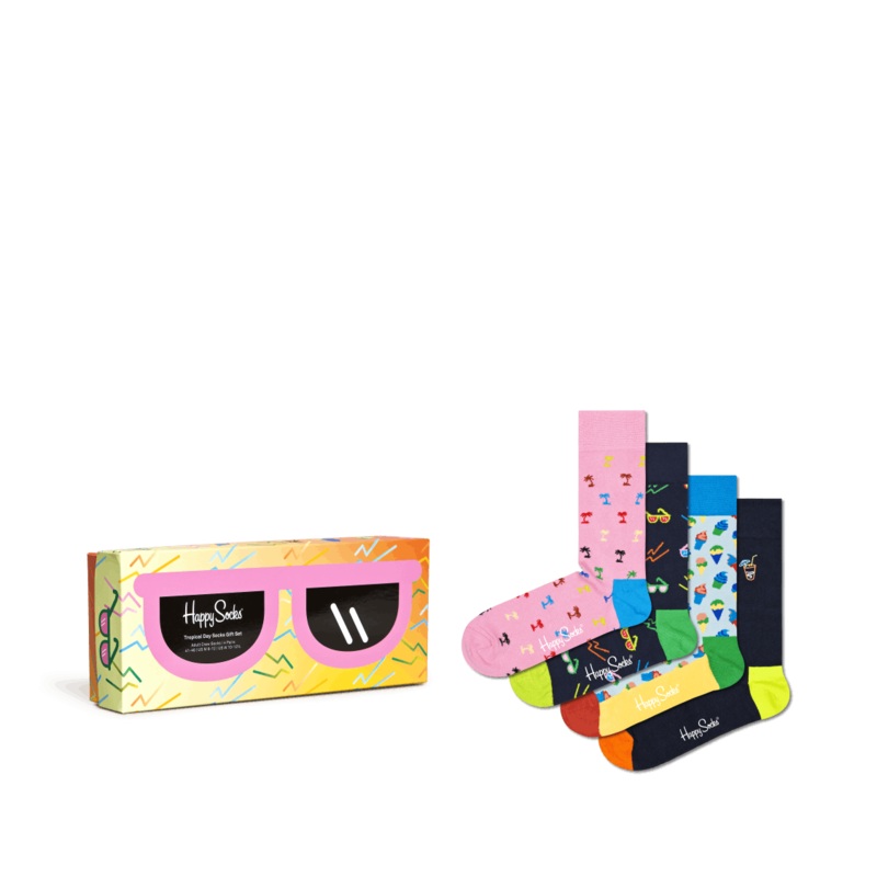 4-pack Tropical Day Socks Gift 200