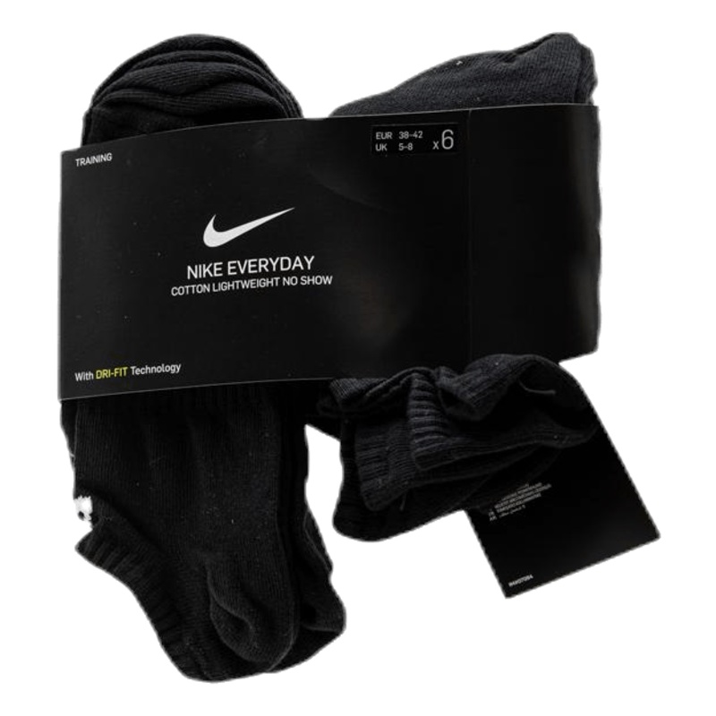 Everyday Lightweight Training No-Show Socks (6 Pairs) BLACK/WHITE