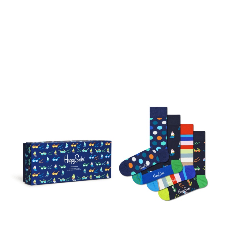 4-pack Navy Socks Gift Set 6500
