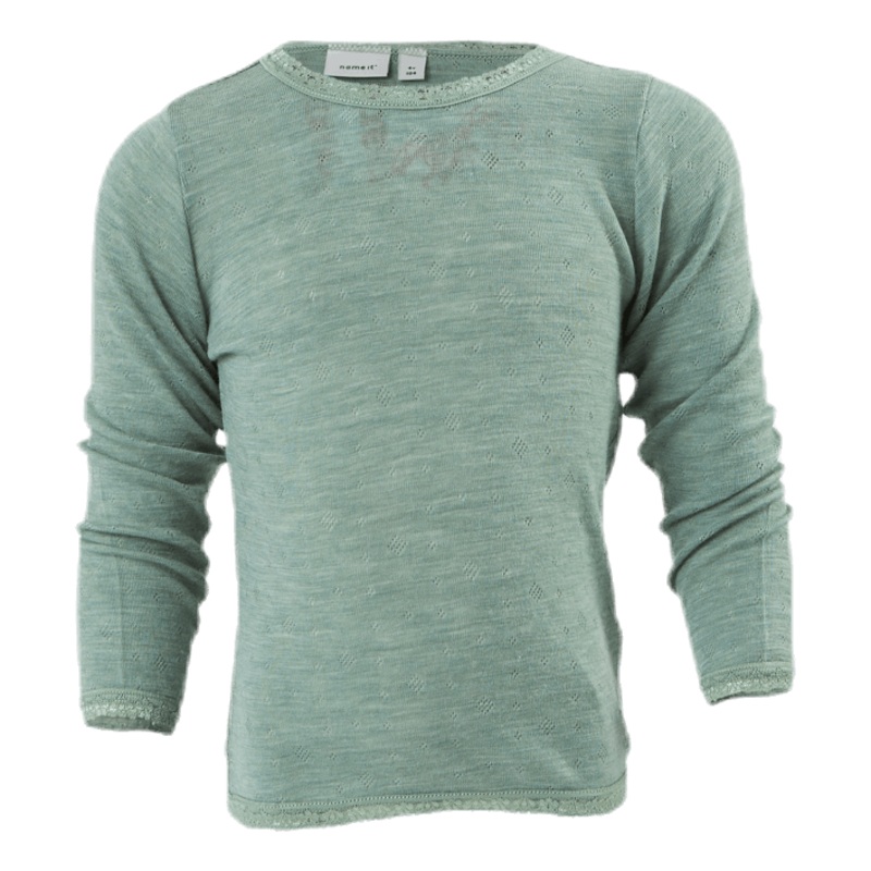 Wang Wool Needle Ls Top Green|86|92|98|104|110