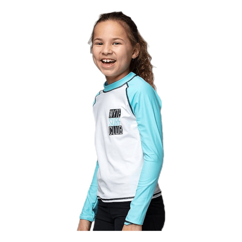 Jr UV Shirt LS Turquoise/White
