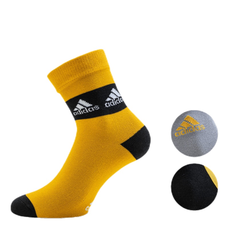 3-Pack Crew Socks Black/Grey/Yellow