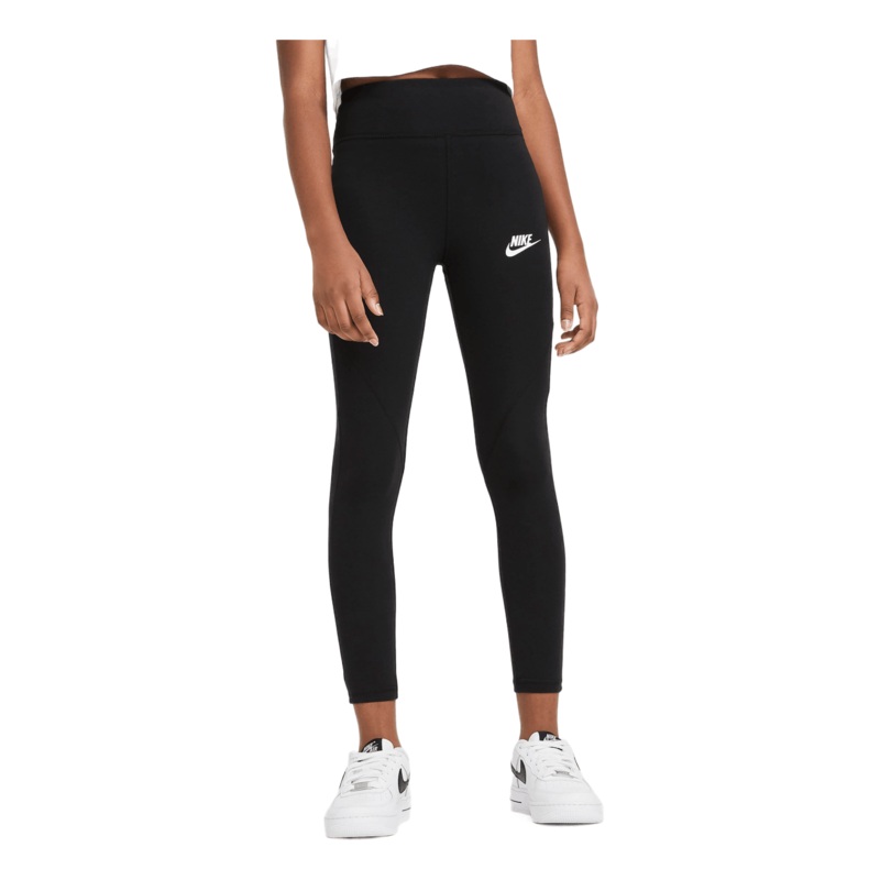Sportswear Favorites Big Kids’ (Girls’) High-Waisted Leggings BLACK/WHITE