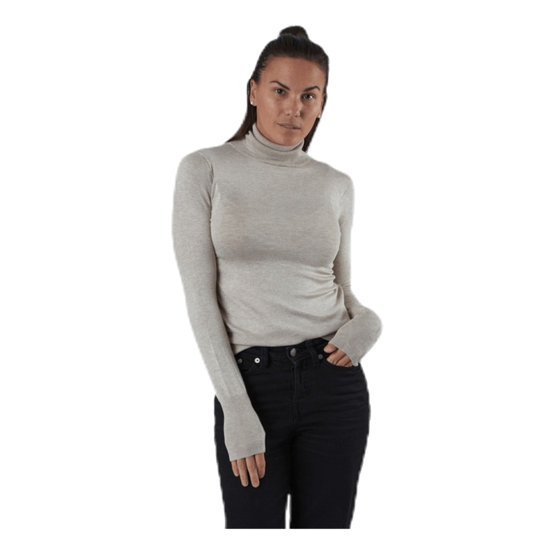 Venice L/S Rollneck Pullover Knt Grey