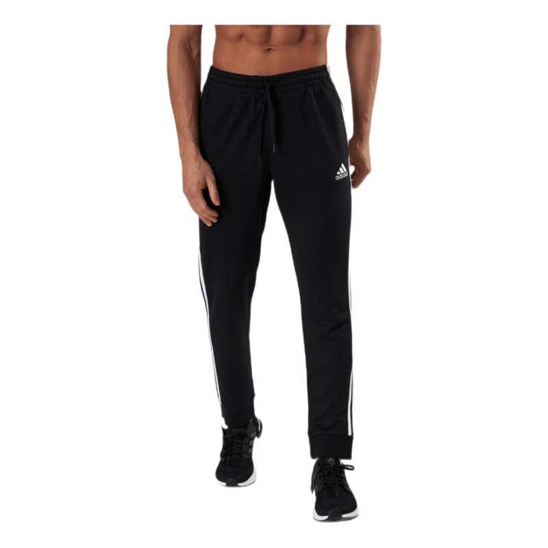 Essentials Tapered Cuff 3 Stripes Pants Black / White