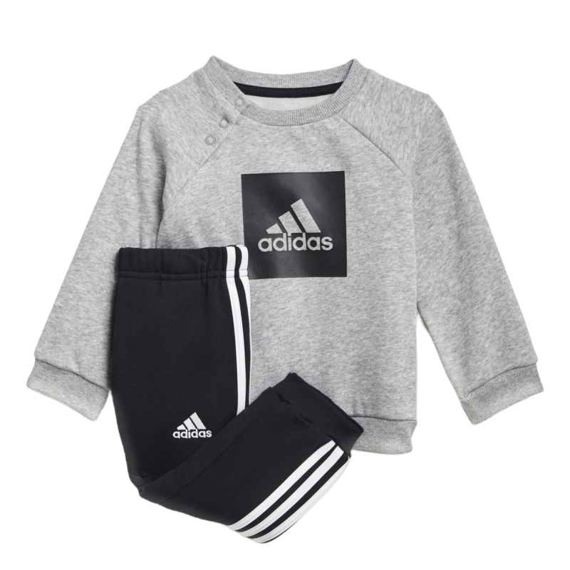 3-Stripes Fleece Jogger Set Medium Grey Heather