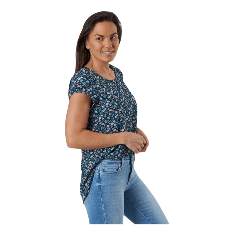 Vic Ss Aop Top Wvn Black|34|36|38|40|42