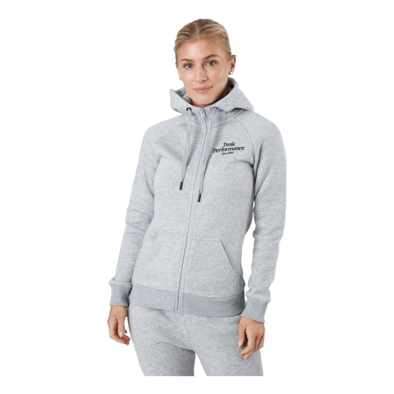 W Original Zip Hood Med Grey Melange