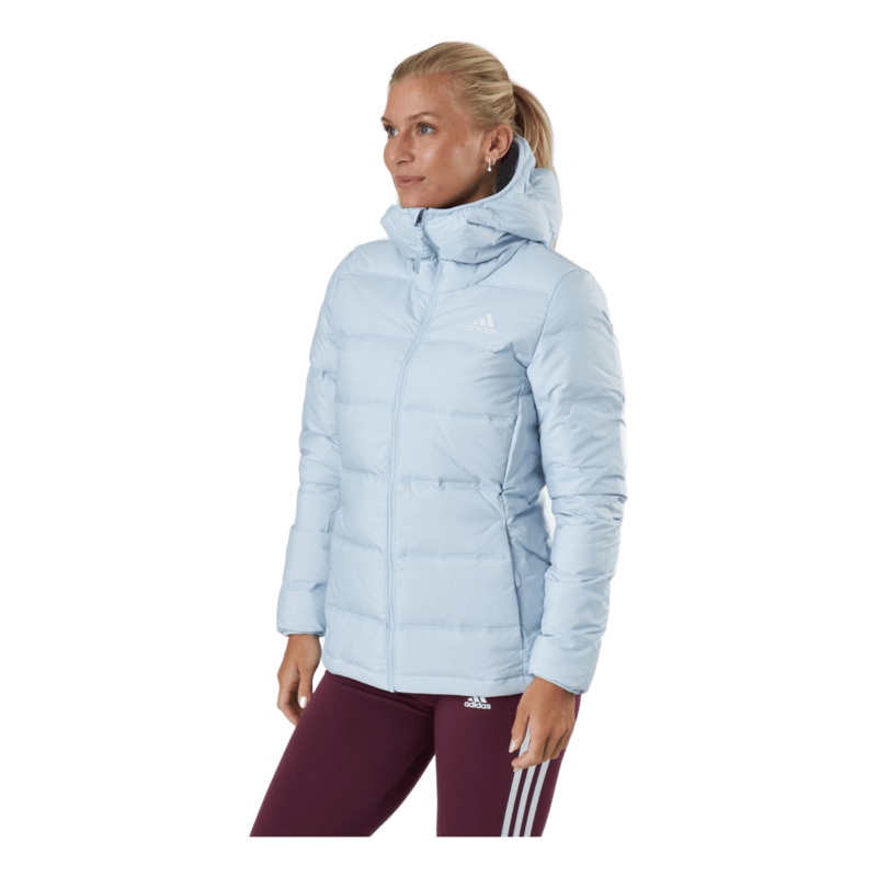 Women Helionic Down Hooded Jacket Halo Blue