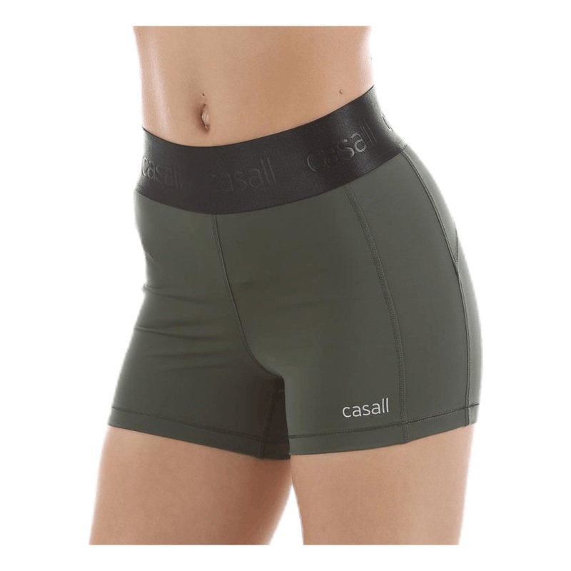 Shiny Waist Short Tights Brown