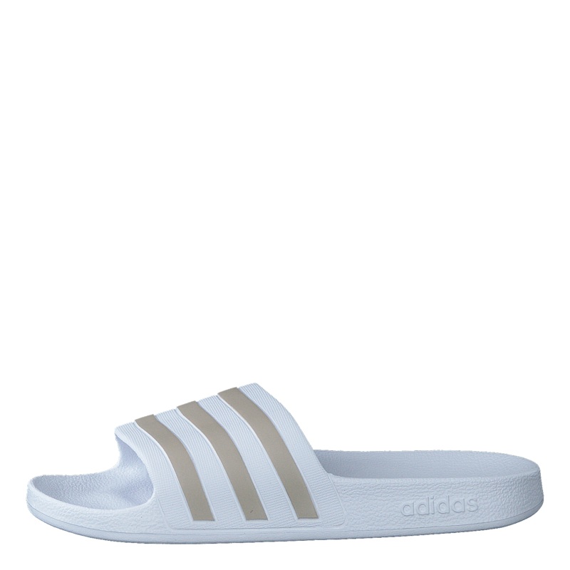 Adilette Aqua Slides Cloud White / Platinum Metallic / Cloud White