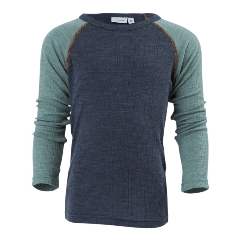 Wang Wool Needle Ls Top Blue|Default Title