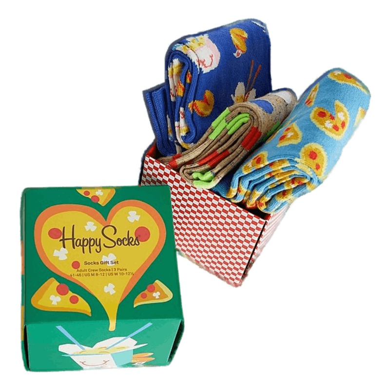 3-pack Pizza Love Socks Gift S Multi Color