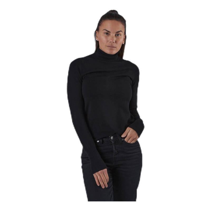Venice L/S Rollneck Pullover Knt Black