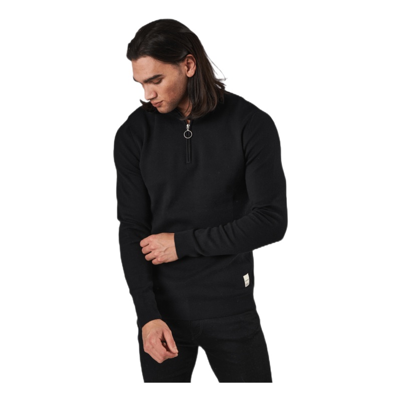 Roy Knit High Neck Zip Black|S|M|L|XL|XXL