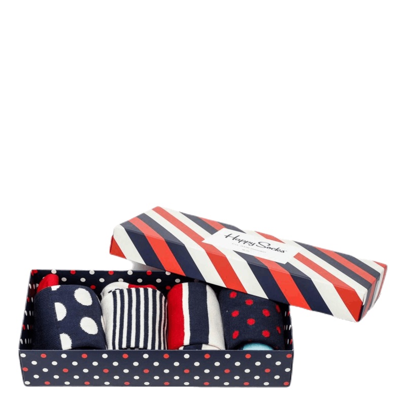 Stripe 4-pack Gift Box Blue/Red
