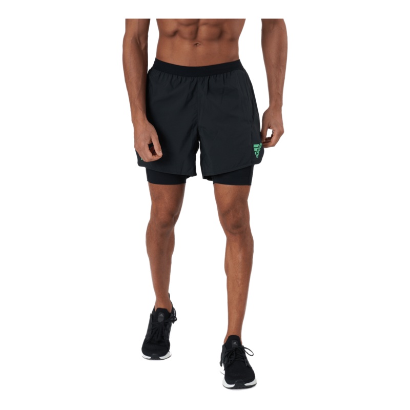 Adizero 2In1 Short Men Black / Semi Screaming Green