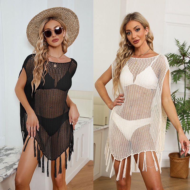 2023 Summer New Design Large Size Loose Hollowed out Beach Swimsuit Holiday Smock Women Vest – Sweater and Sweatshirts price|S