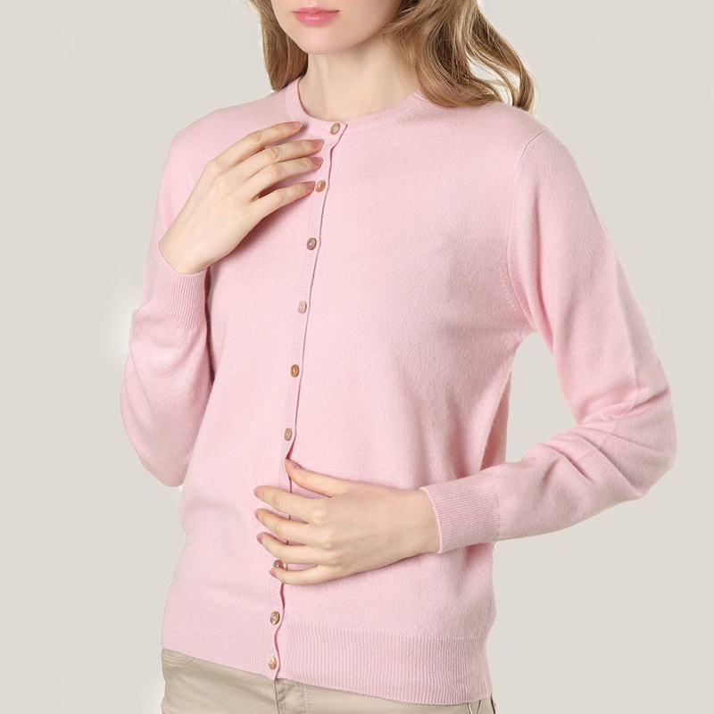 Crew Neck Pink Button Cashmere Cardigan – Cashmere Cardigan and Women Sweater price