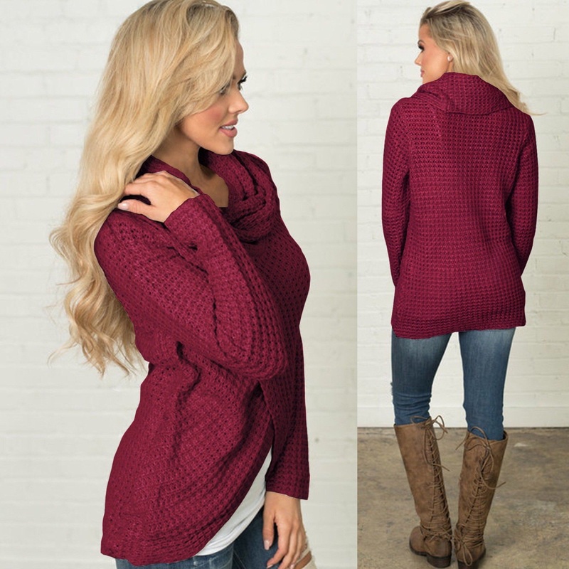 Fashion All-Match Knitted Top Women Clothing Irrgular Hem Sweater – Clothing and Clothes price|S