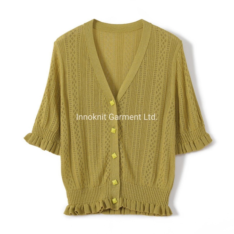 Fashion Ladies Knitted Cardigan with Square Button Sweaters – Fashion Sweater and Button price|S