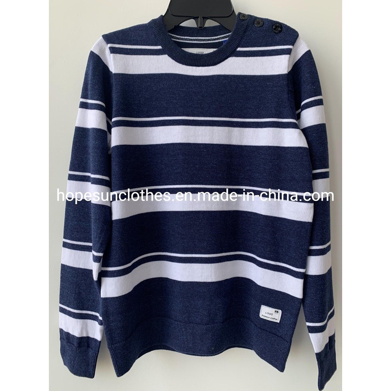 Wholesaler Manufacturer Men Striped Computer Knitted Crewneck Pullover 100%Cotton Knitwear Sweater – Sweater and Knitwear price|S