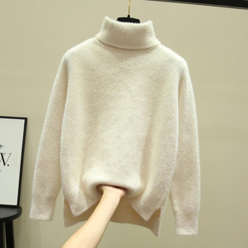 Autumn Winter Chenille Fabric Plain Women Turleneck Knitted Pullover Sweater – Autumn Winter Women Sweater and Fashion Sweater price|S, One Size