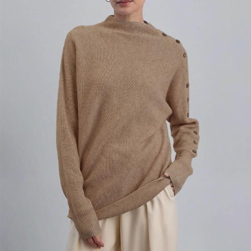 Customizable Sleeve Patchwork Buttons Womens Sweaters Loose Long – Ladies Sweater and Striped Sweater price|S, S/M/L/Customized Size