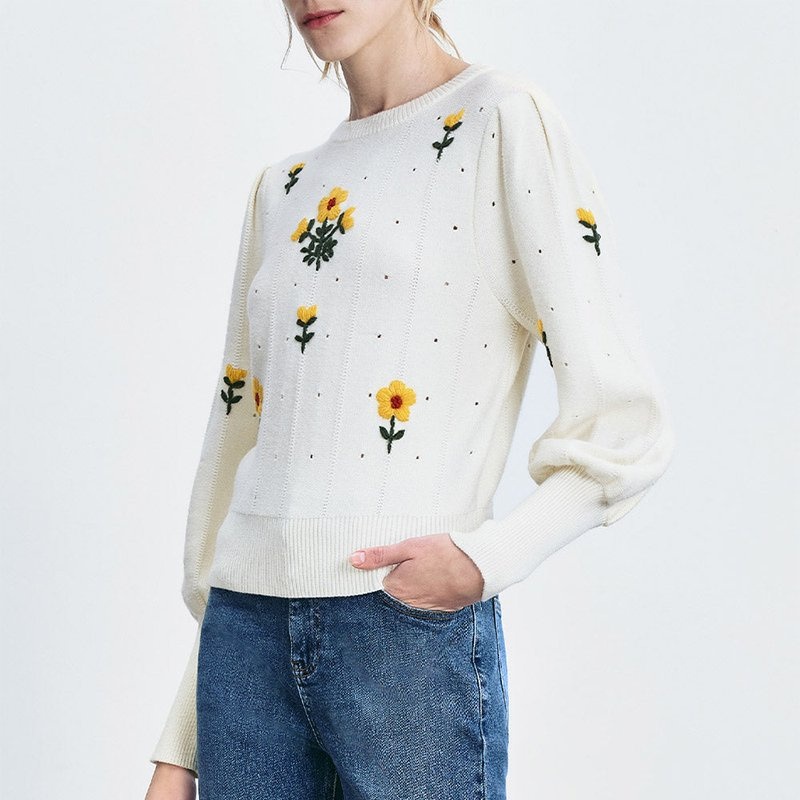 Customized Embroidery Womens Sweater Vintage Solid Color Women Knitwear Women Pullovers – Ladies Sweater and Striped Sweater price|S, S/M/L/Customized Size