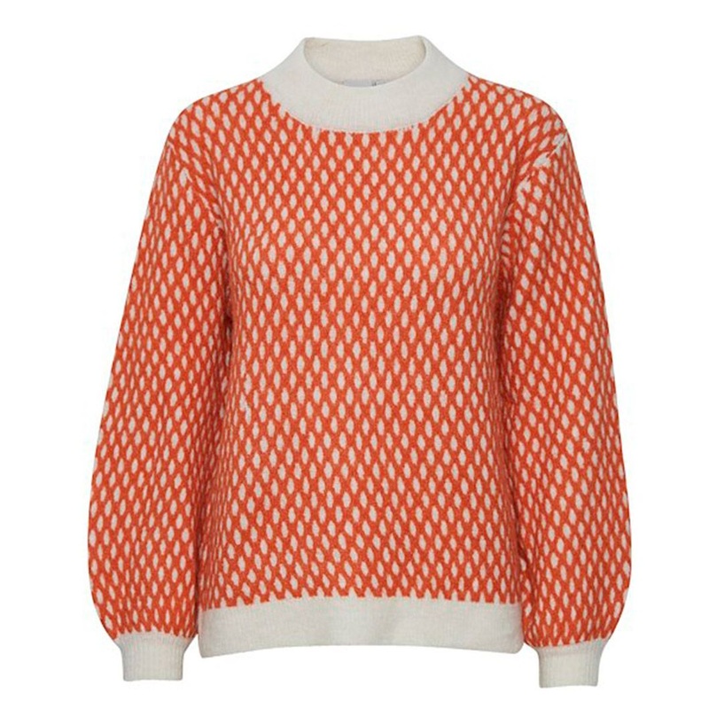 Diamond Pattern Koi Knitted Pullover Sweater Fashion Top Women Clothing – Knitwear Clothes and Knitting Clothing price|S