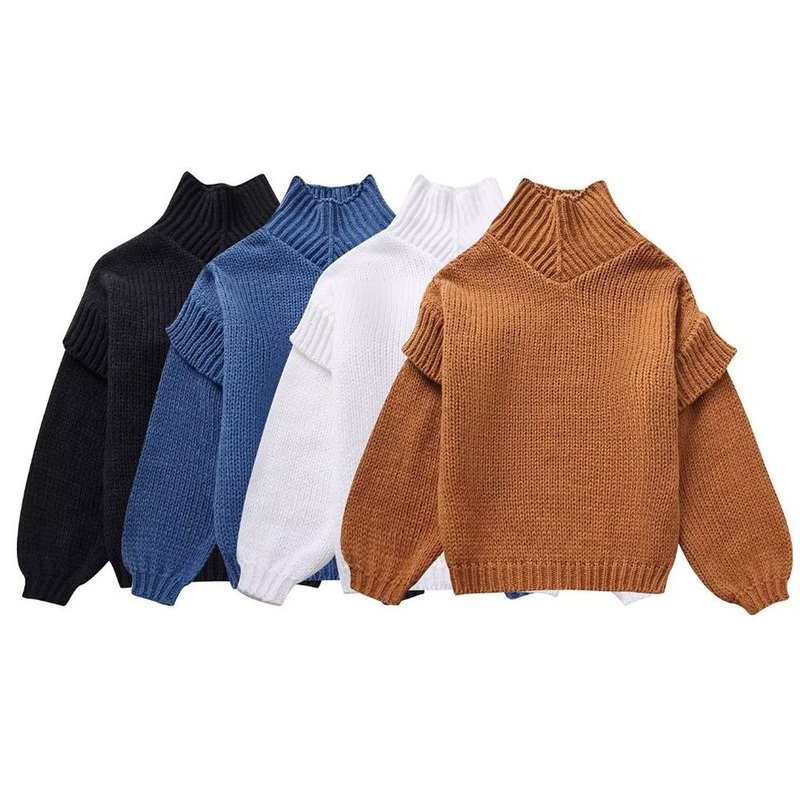 Pb&Za Womens Wholesale Four-Color Turtleneck Knitted Pullover Sweater – Designer Sweater and Sweaters for Women price|S, S.M.L