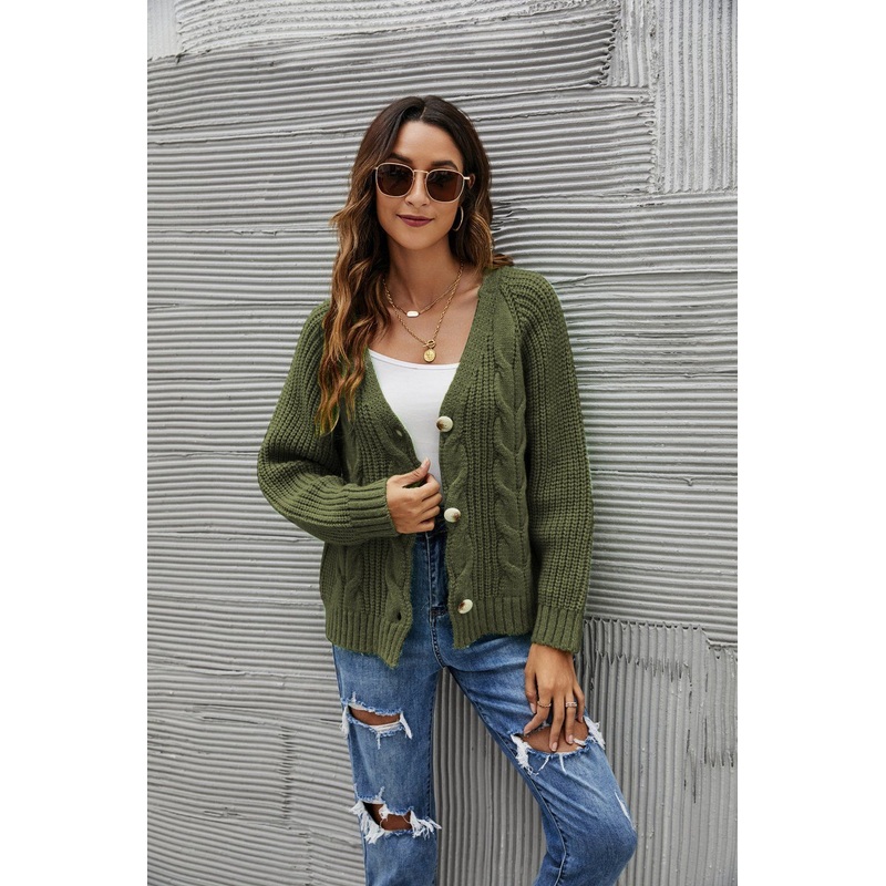 Womens Open Front Cardigan Sweaters Fashion Button Down Cable Kint Chunky Outwear – Women Fashion and Women Clothes price|S