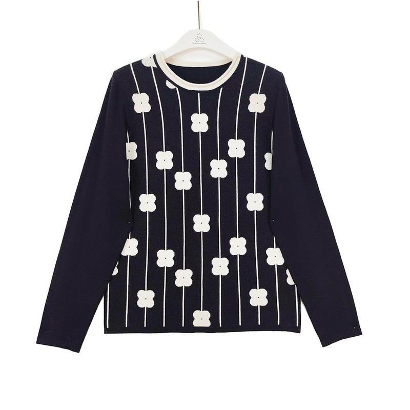 Woolen Sweater Supplier Customized Ladies Knitwear Jacquard Women Pullover Sweater – OEM Womens Sweater and Womens Winter Sweater price|S/M/L/Customized Size