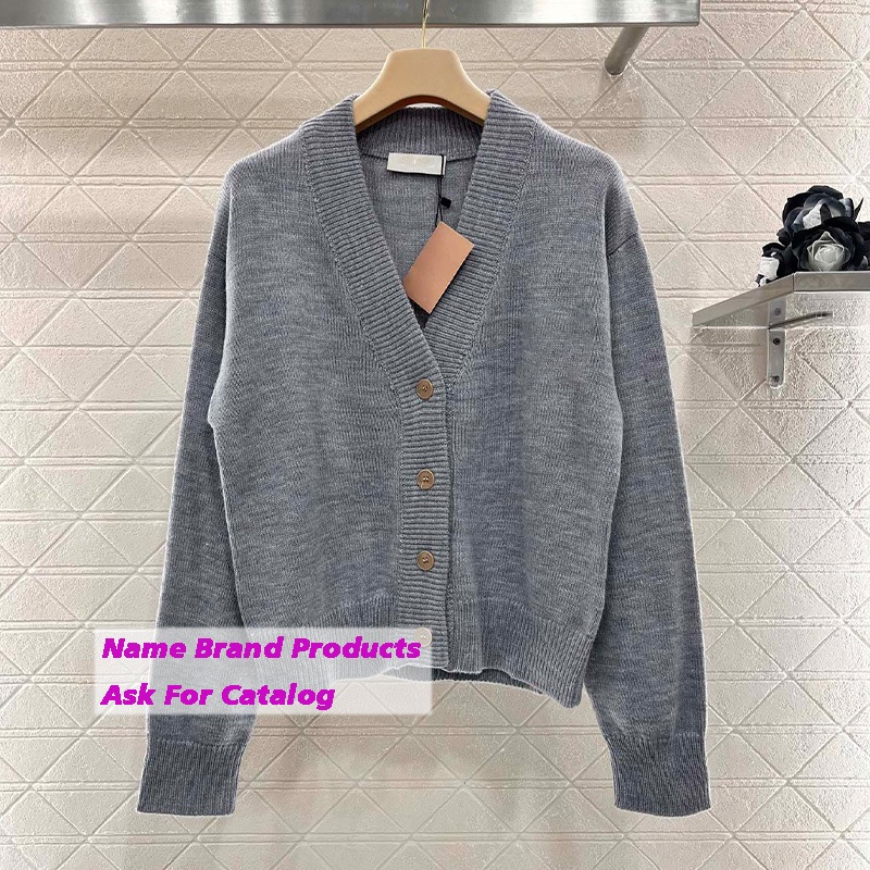 2025 New High Version Beaded Logo Letter Decorated Knitted Cardigan for Women – Affordable Luxury Sweaters and Trendy Womens Clothing price|L